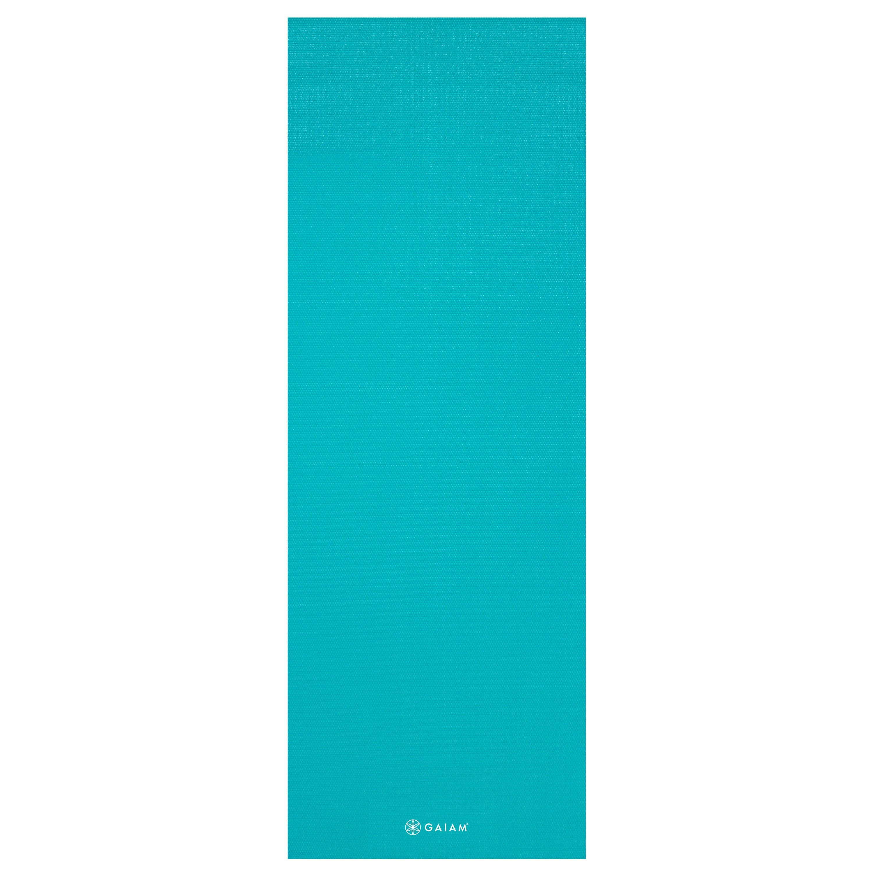 Gaiam Classic Solid Color Yoga Mat (5mm) Open Sea flat